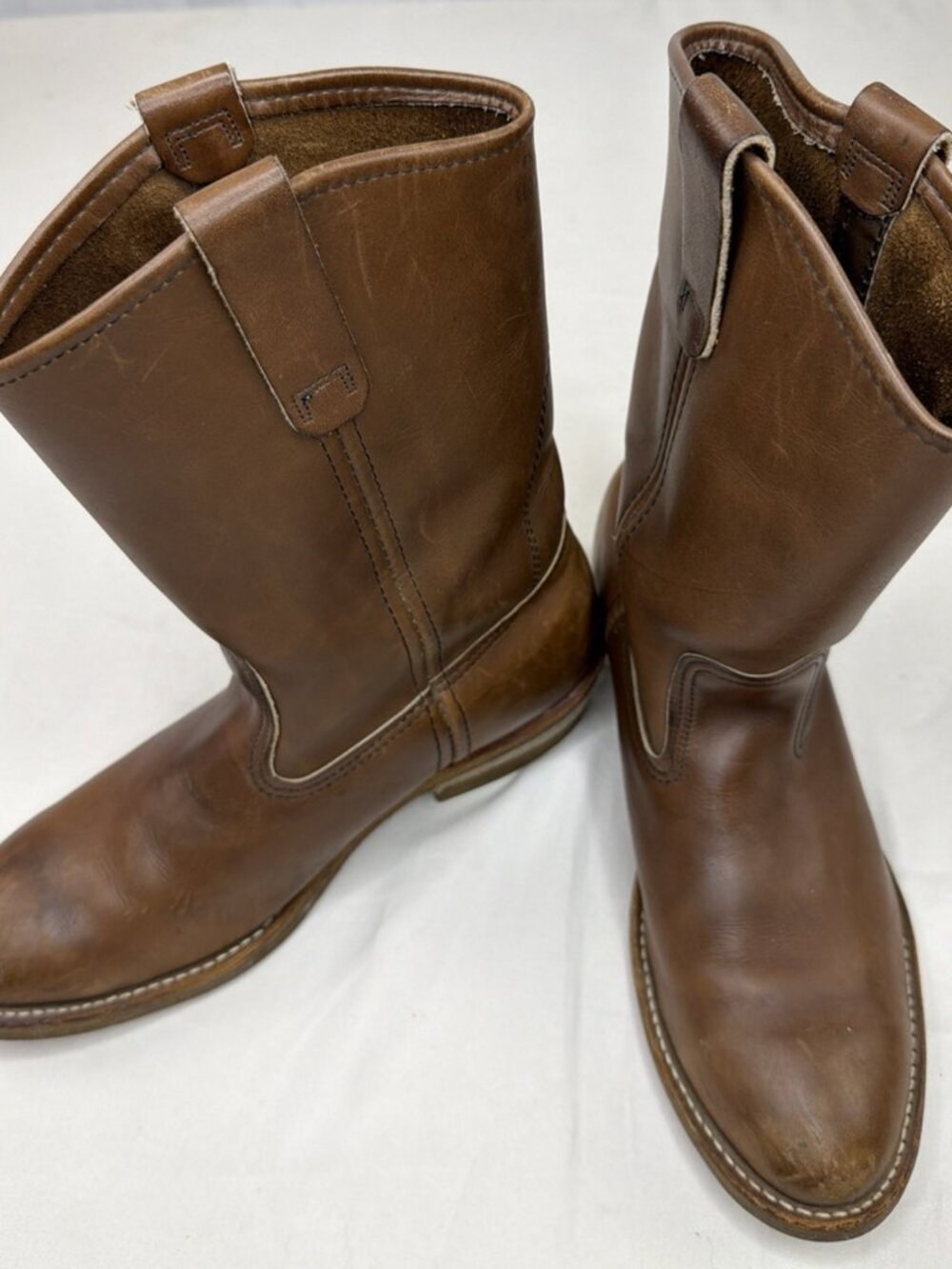 Vintage Red Wing Pecos 1155 Men's 8.5E Brown Leather Cowboy Boots USA Nailseat